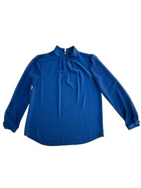 1.STATE Cobalt Blue Mock Neck Blouse Size XSmall